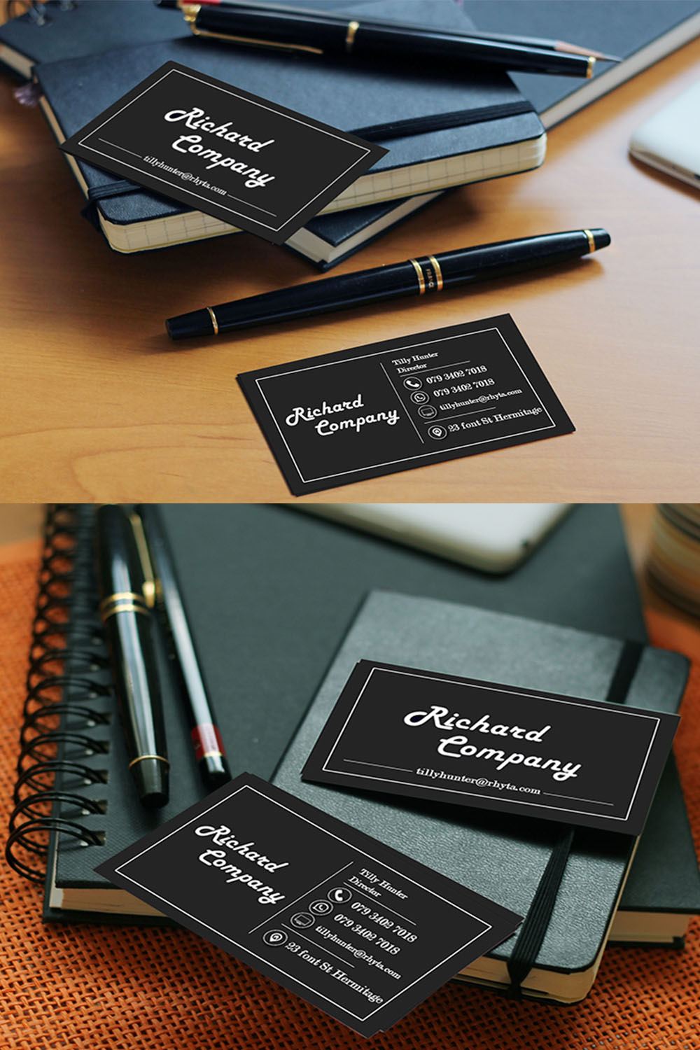 Office Business Card - Visiting Card Template pinterest preview image.