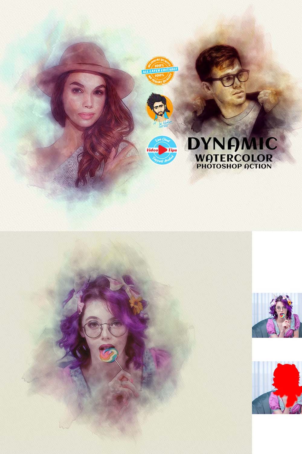 Dynamic Watercolor Paint pinterest preview image.