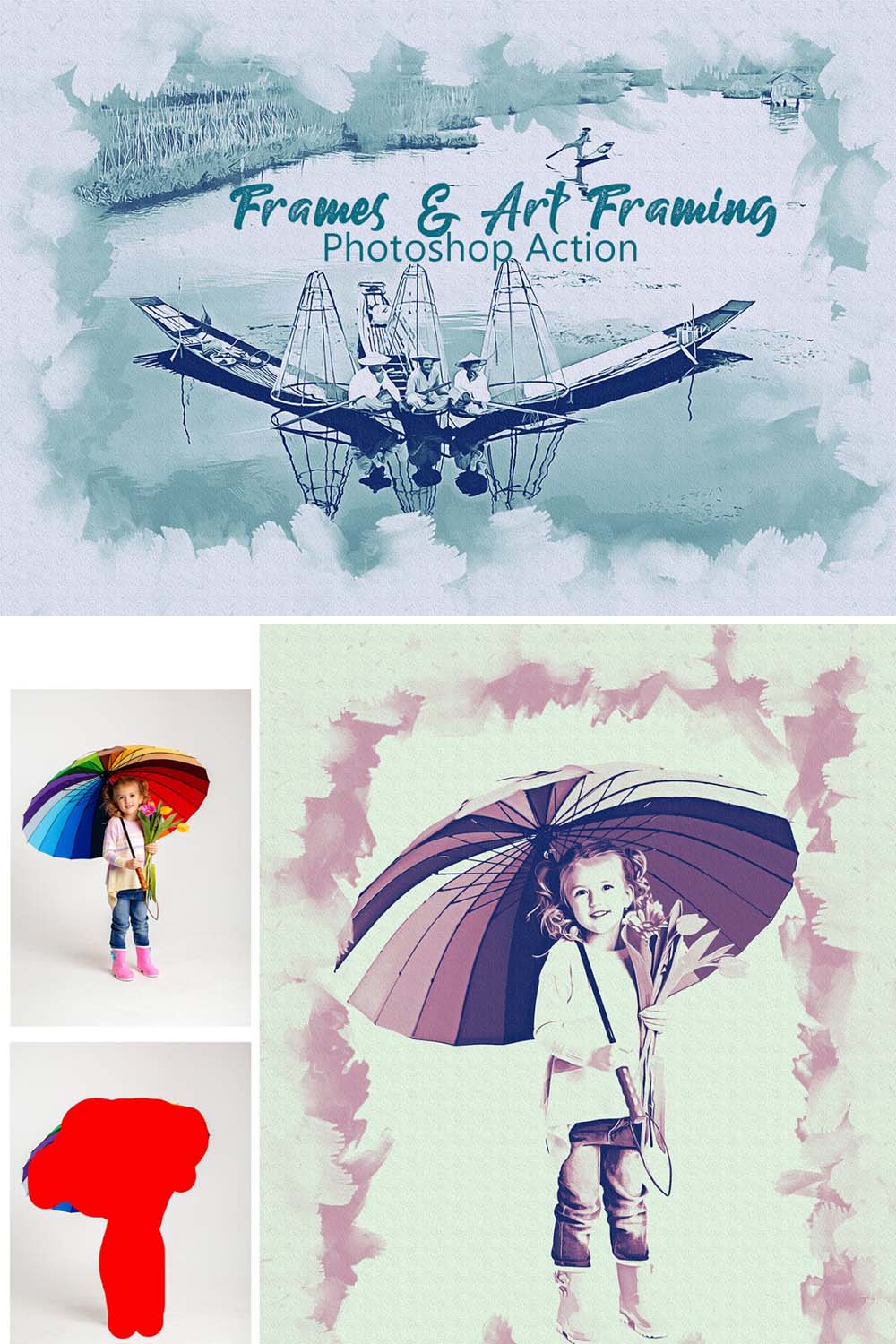 Frames & Art Framing PS Action pinterest preview image.