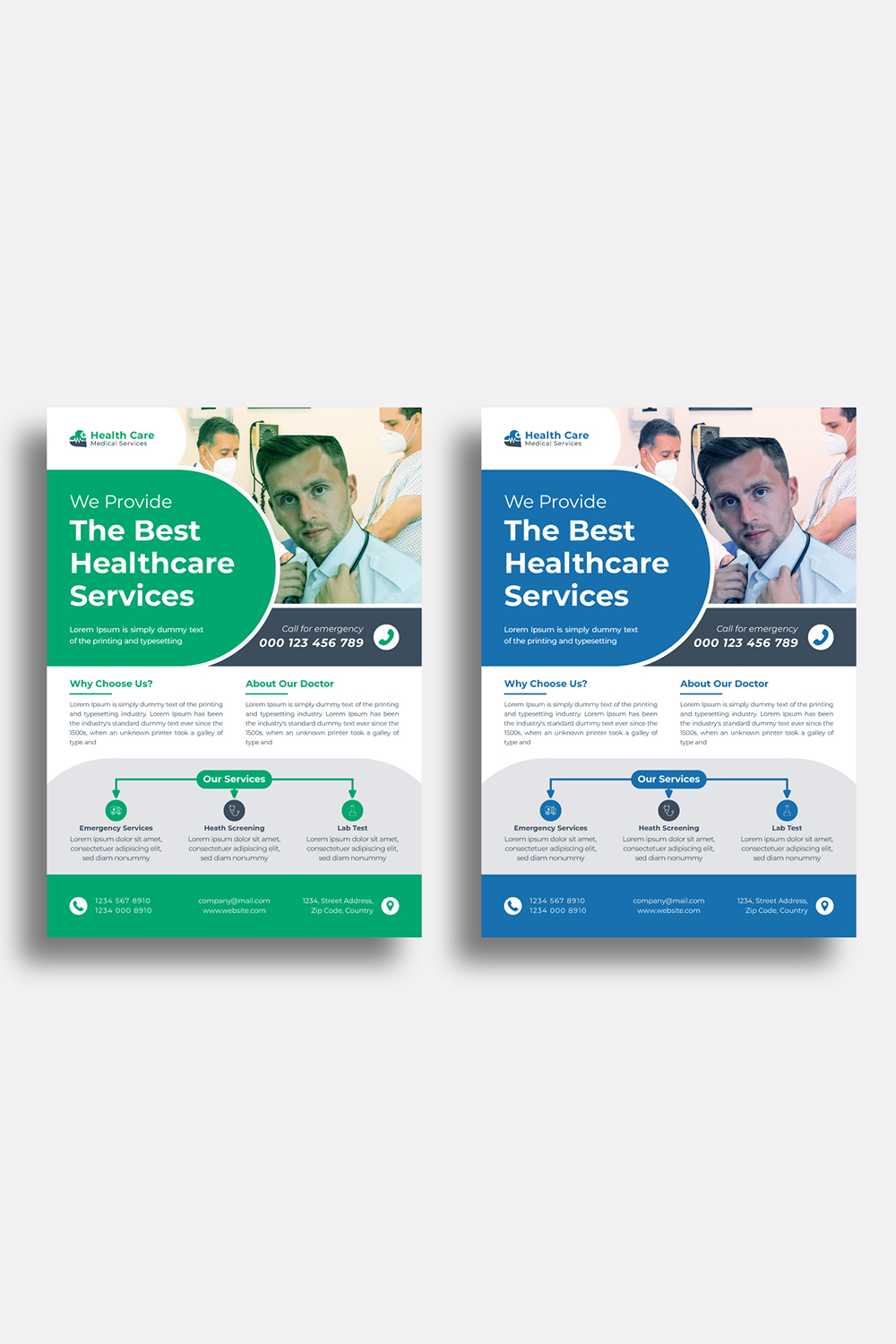 Medical and Healthcare Flyer Template pinterest preview image.