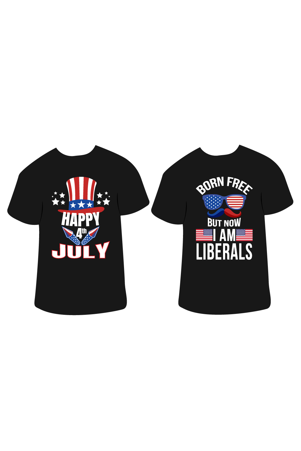 4th July T-shirt Design pinterest preview image.