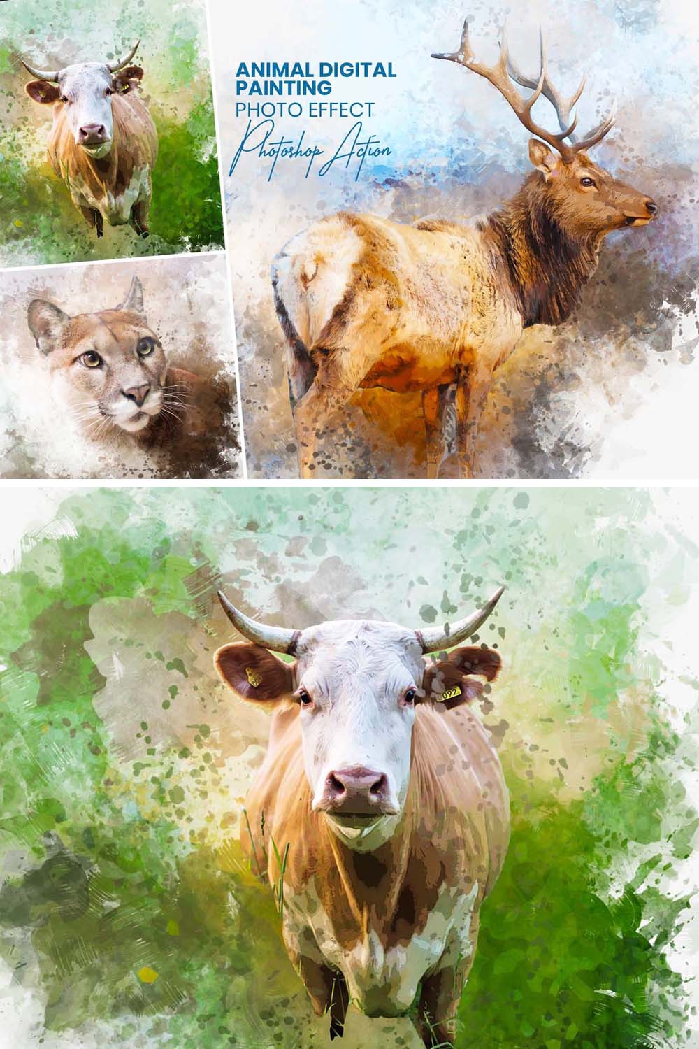 Animal Digital Painting Photo Effect pinterest preview image.