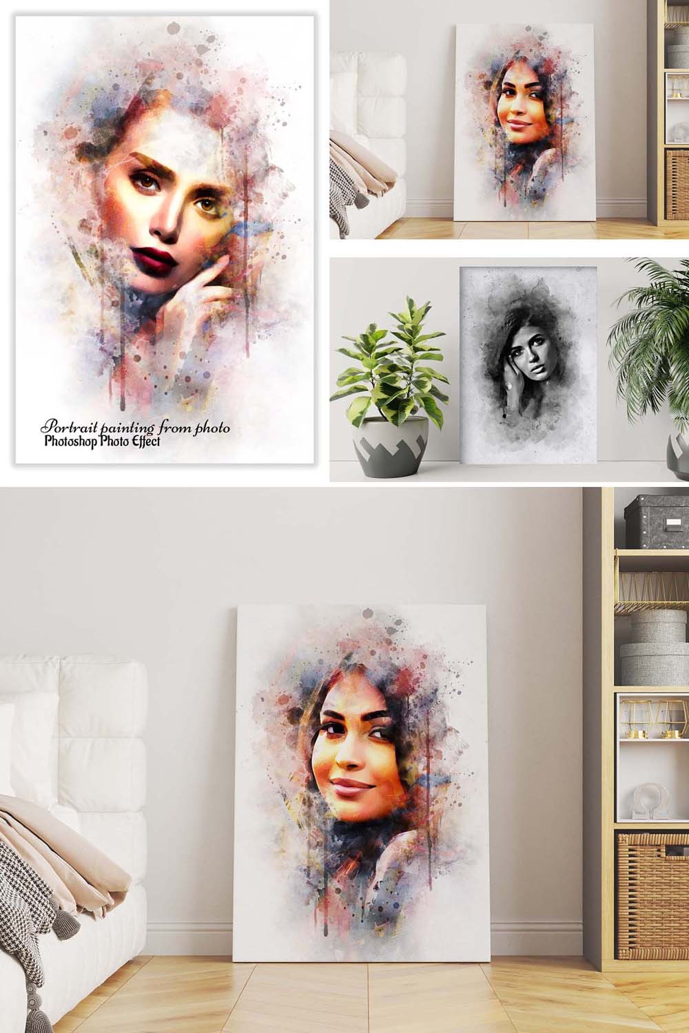 Portrait Painting From Photo Effect pinterest preview image.