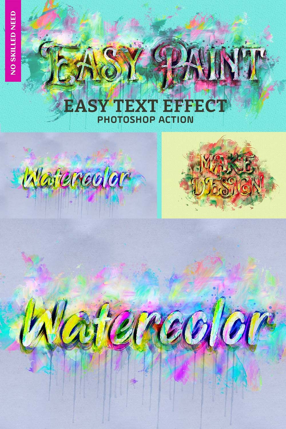 Watercolor Text Paint Plugin pinterest preview image.