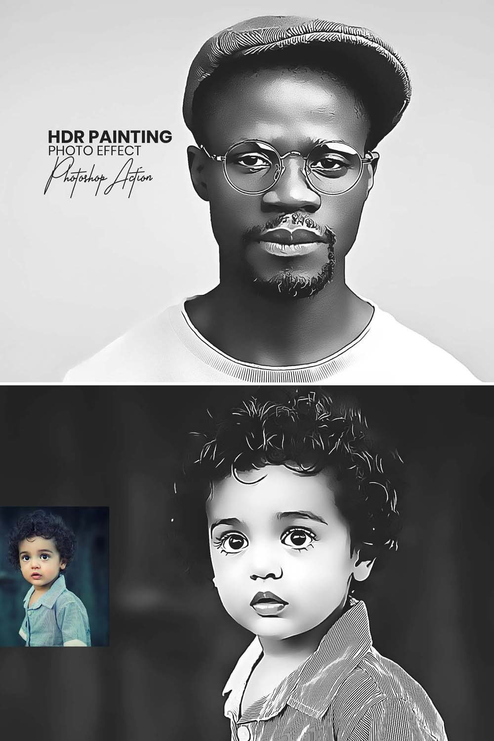 HDR Painting Photoshop Actions pinterest preview image.