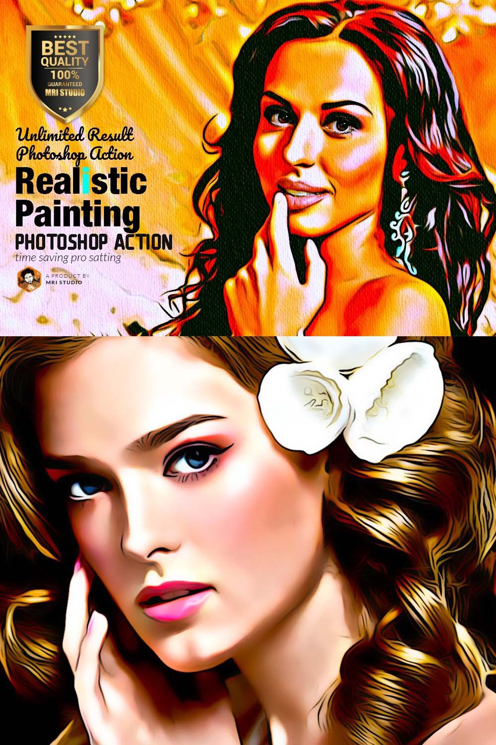 Realistic Painting Action pinterest preview image.