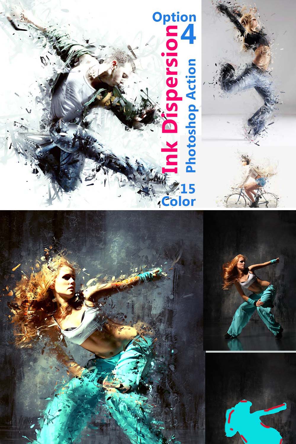 Ink Dispersion Photoshop Action pinterest preview image.