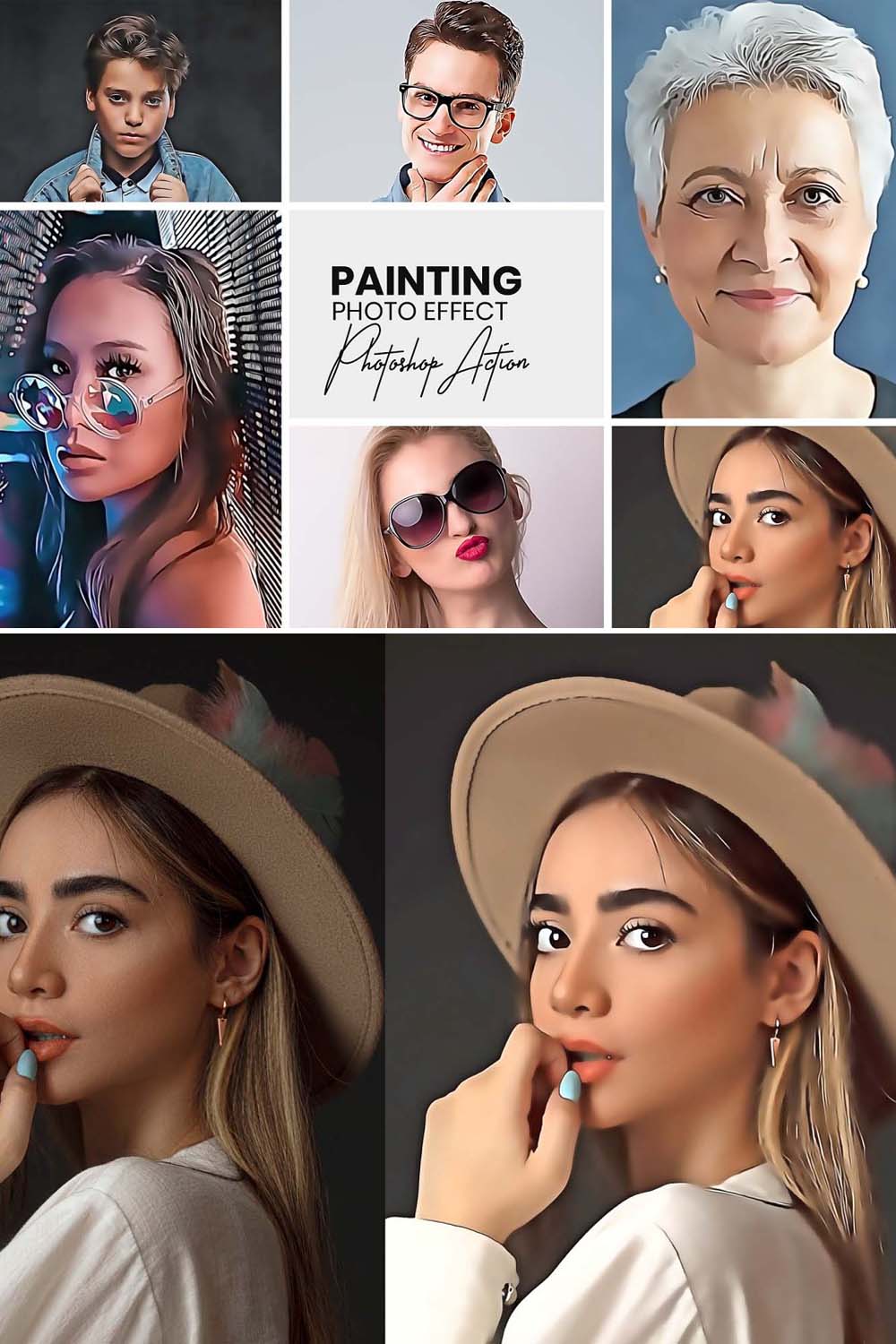 Painting Photoshop Actions pinterest preview image.