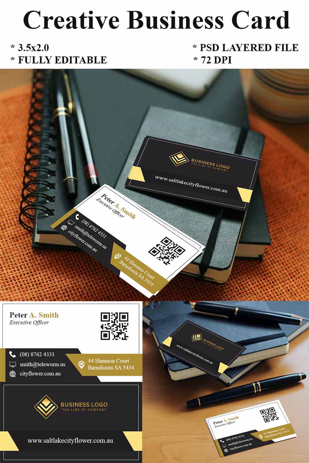 Visiting Card Template pinterest preview image.