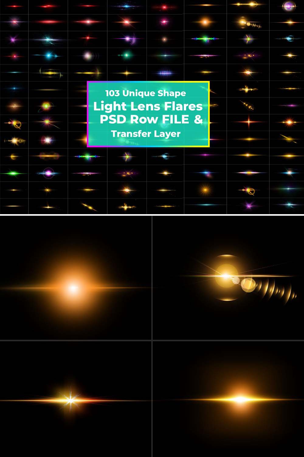 Lens Flares pinterest preview image.