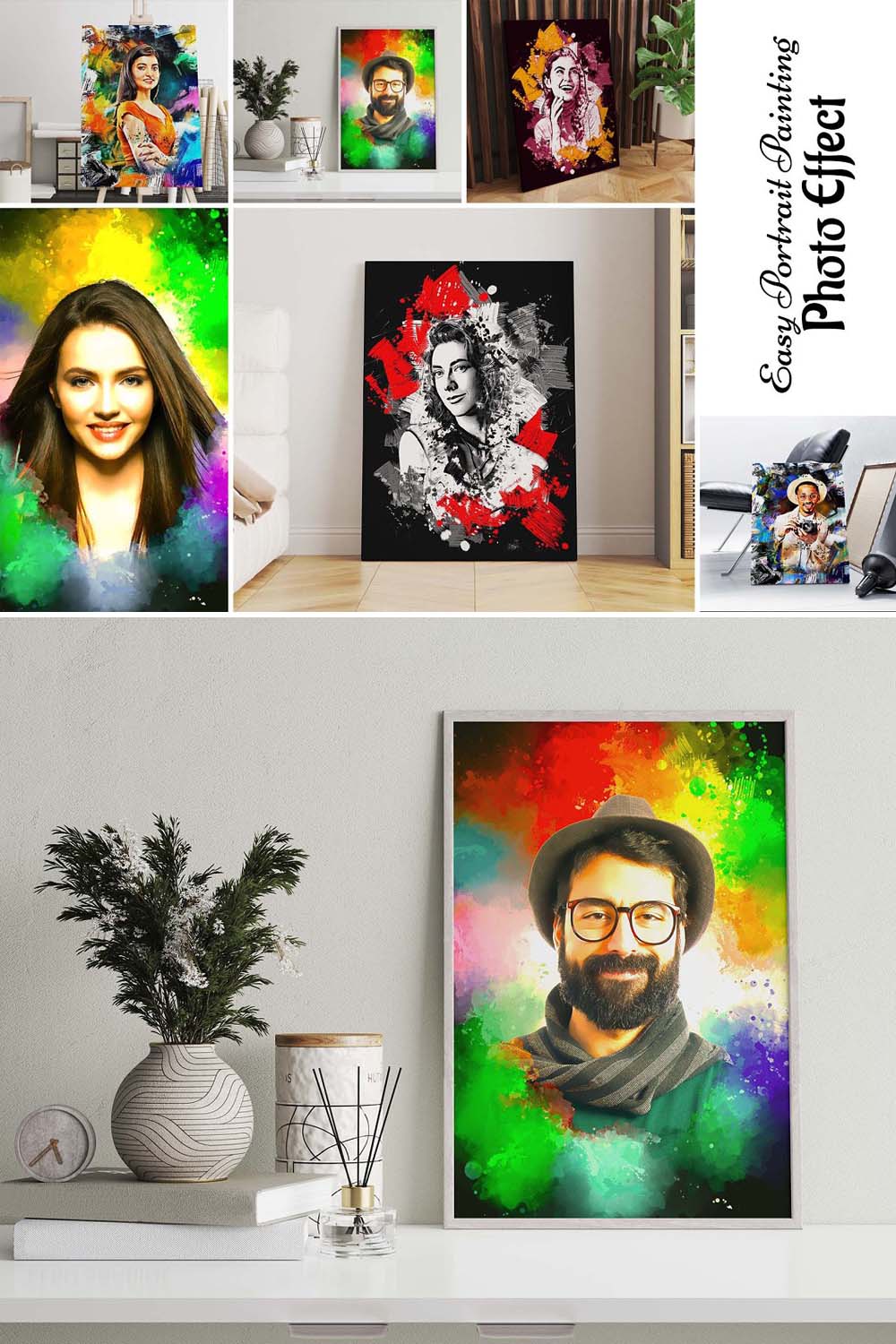 Easy Portrait Painting photo effect pinterest preview image.