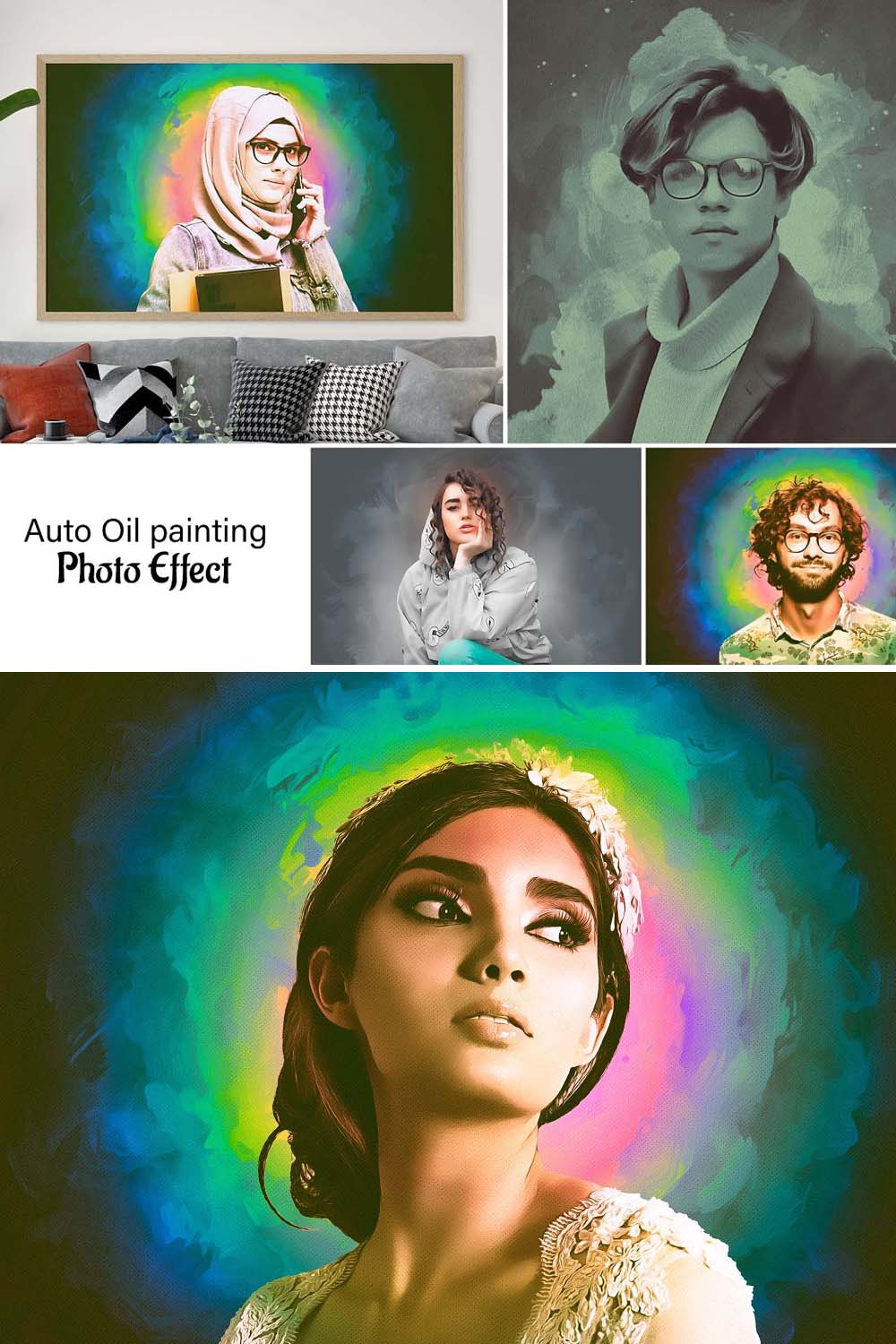 Auto Oil painting effect pinterest preview image.