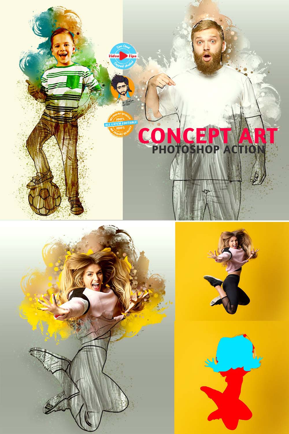 Concept Art Photoshop Action pinterest preview image.