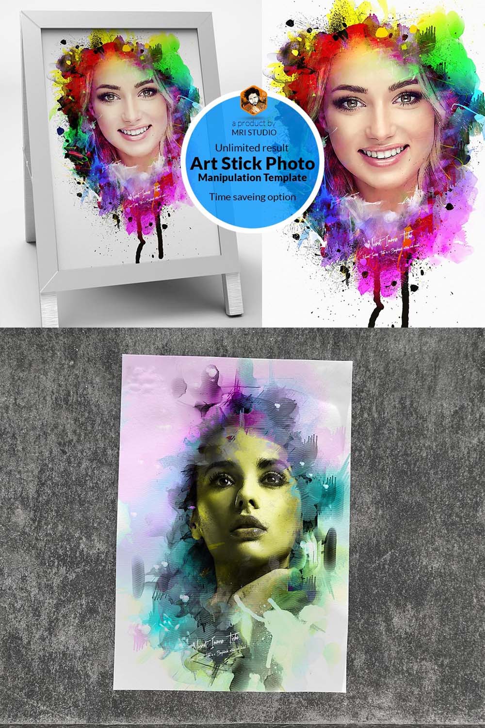 Art Stick Photo Template pinterest preview image.