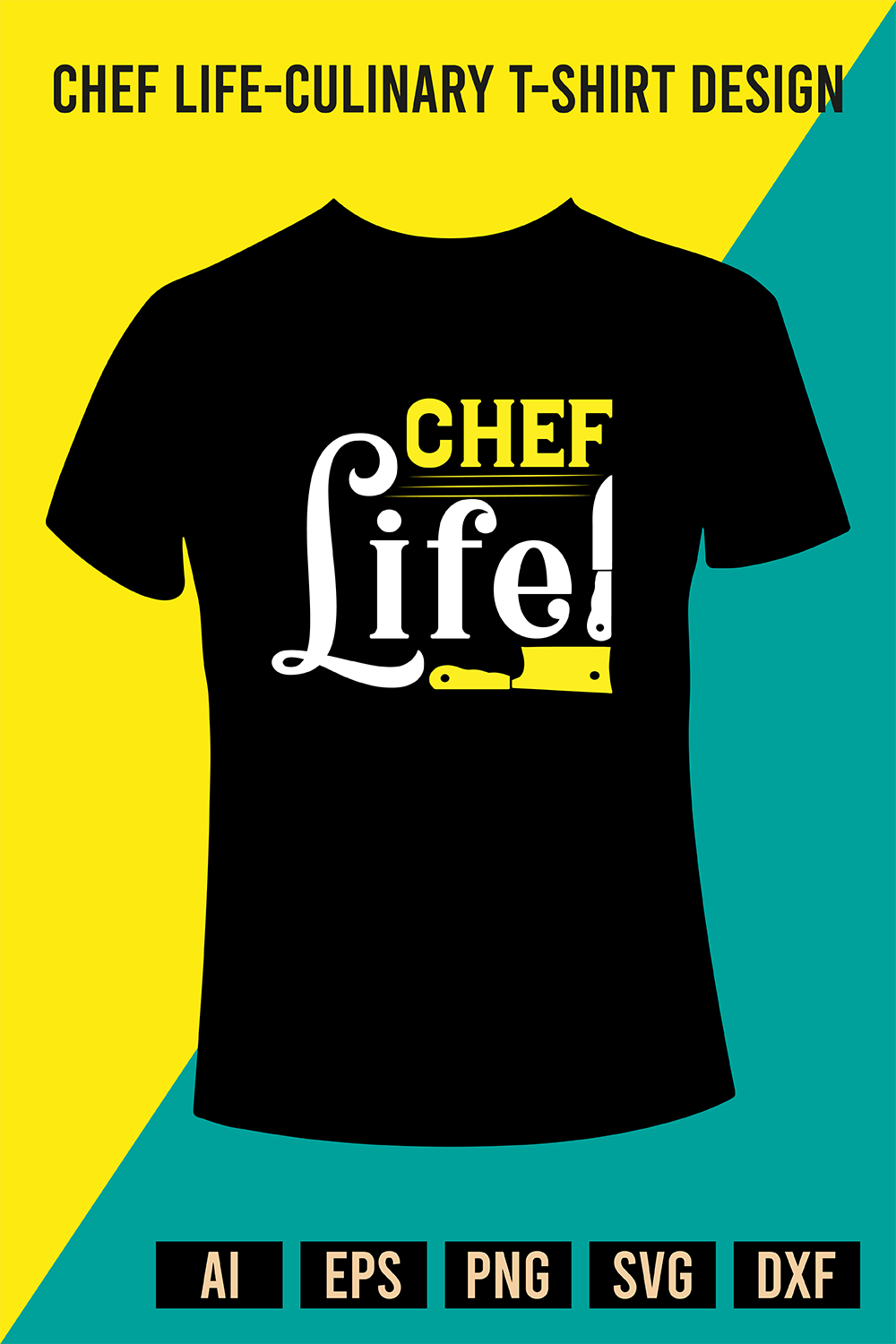 Chef Life - Culinary T-Shirt Design pinterest preview image.