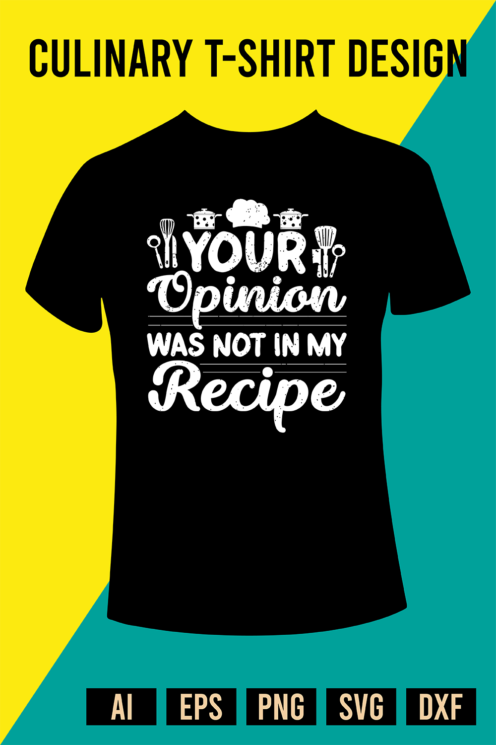 Culinary T-Shirt Design pinterest preview image.