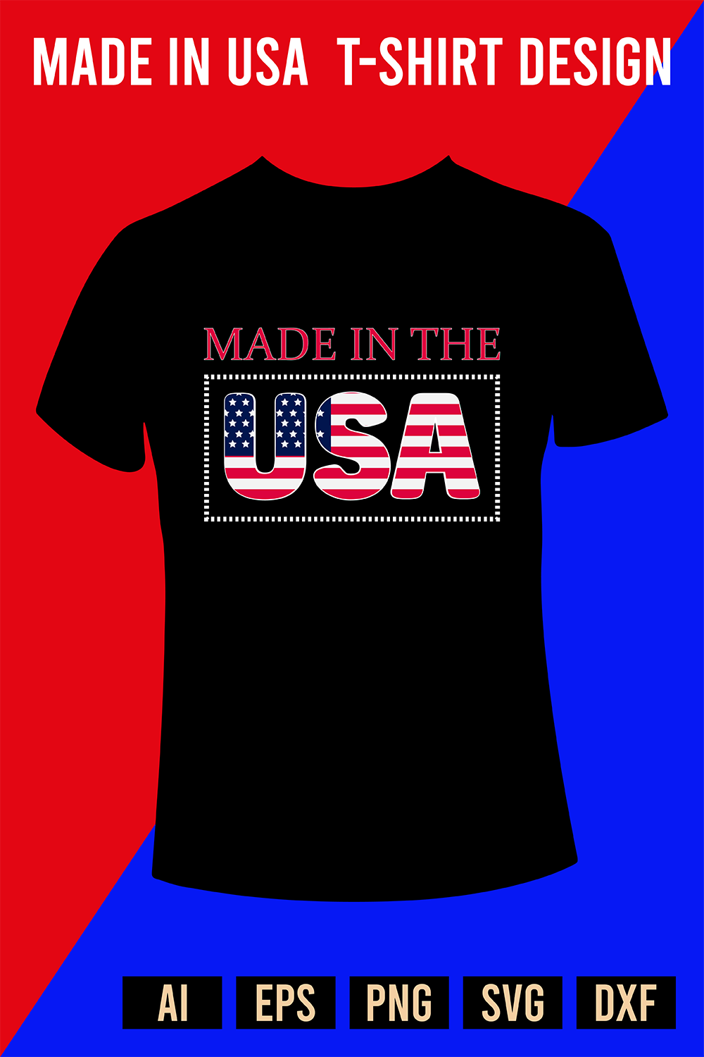 Made in USA T-Shirt Design pinterest preview image.