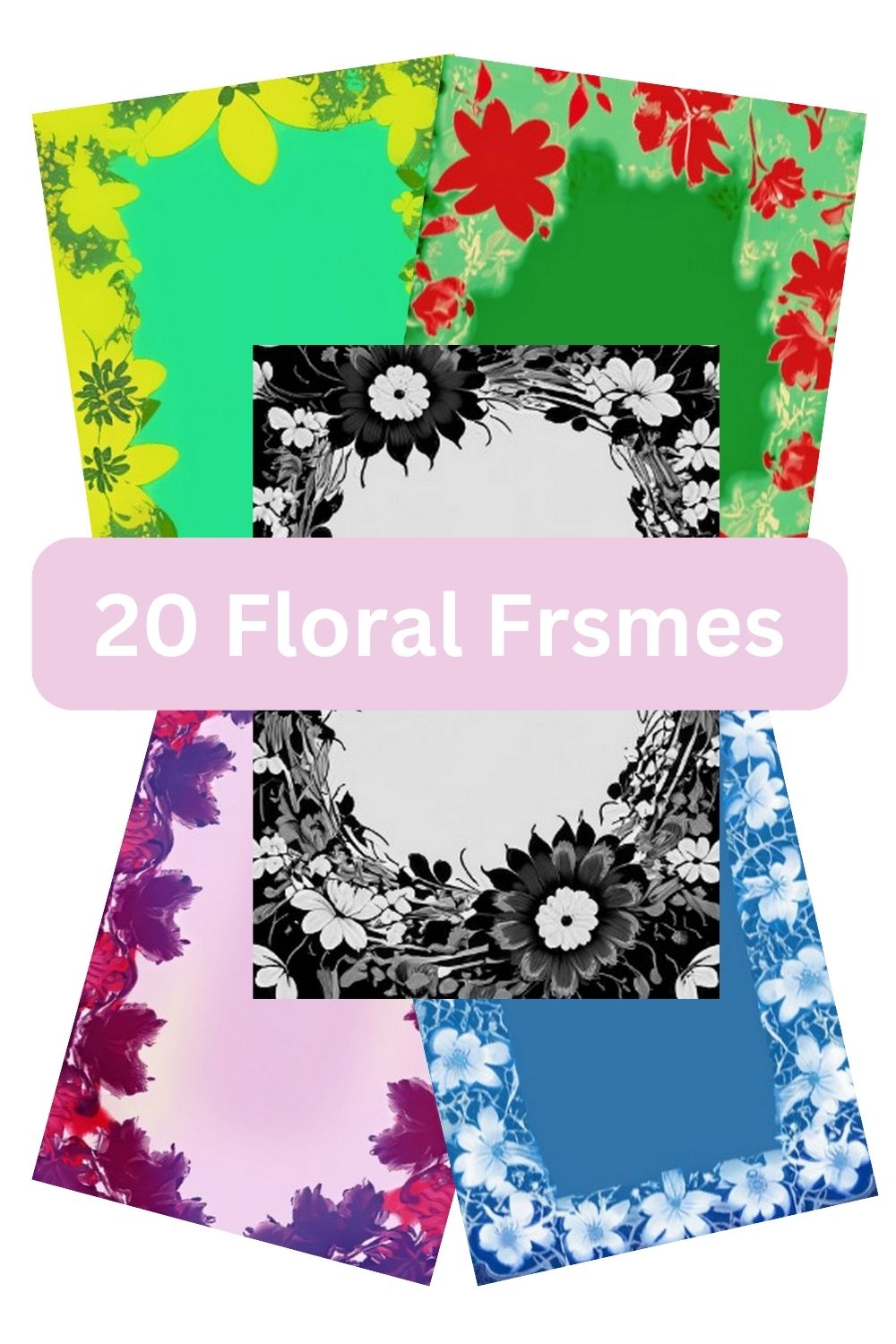 2o Floral Frames with Super High-Res Images pinterest preview image.