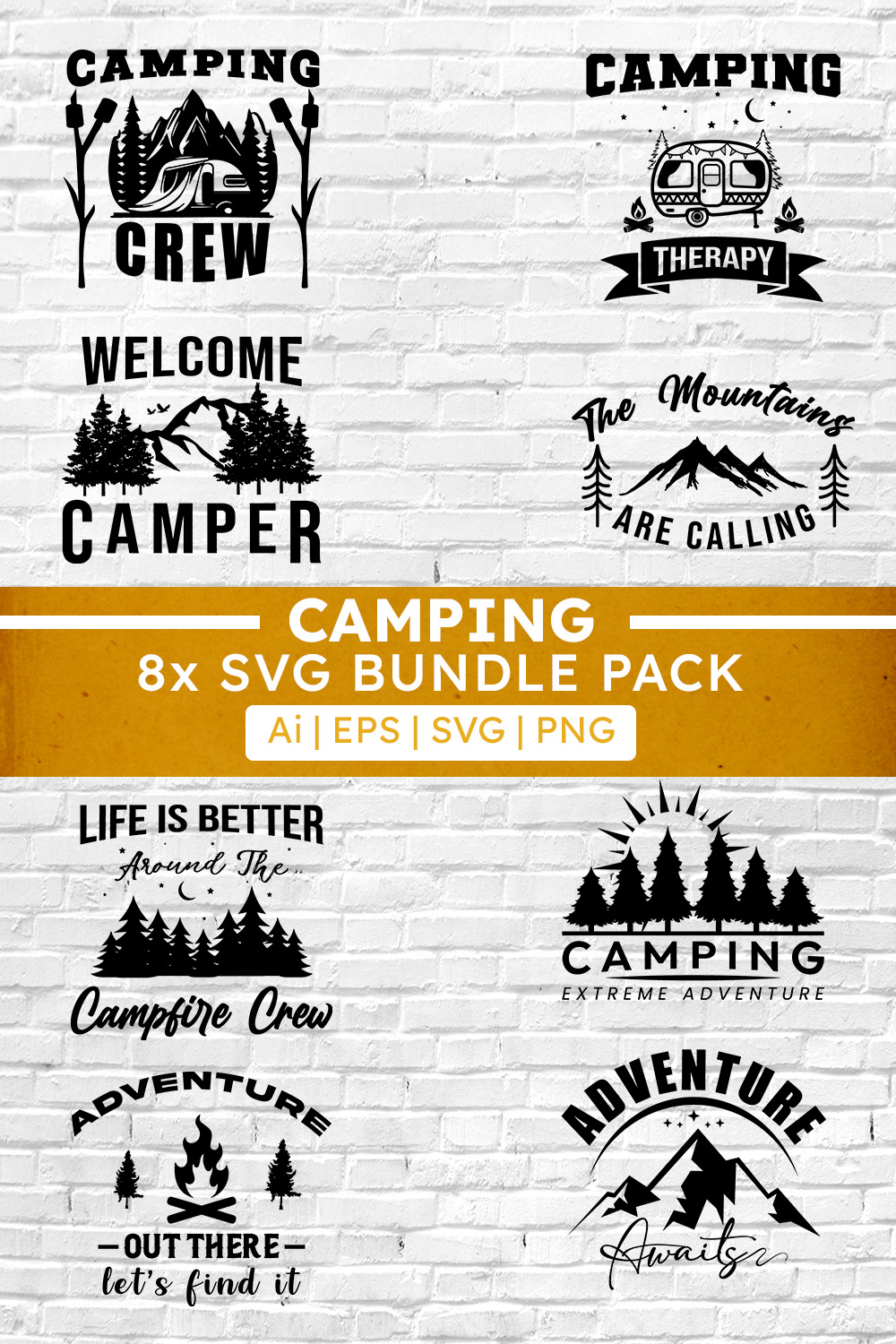 Camping SVG Bundle, Camping Hoodie, Camping Life, Camp Life , Campfire, Campground , Camper, lnstant Download, Summertime Adventure pinterest preview image.