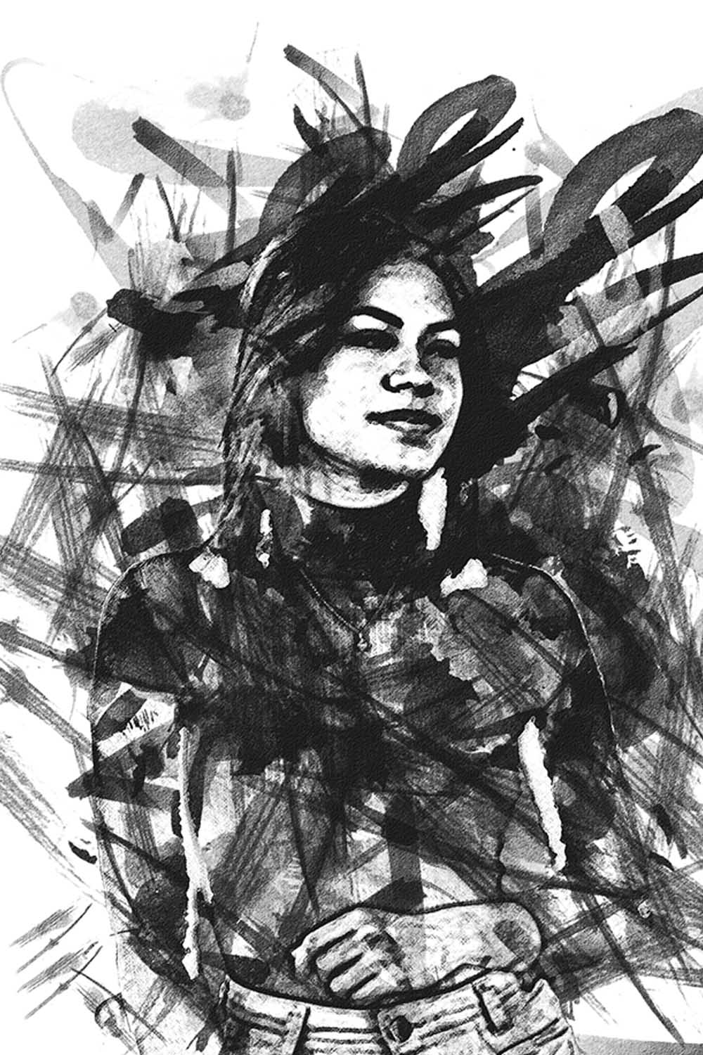 Ink Pencil Art Photoshop Action pinterest preview image.