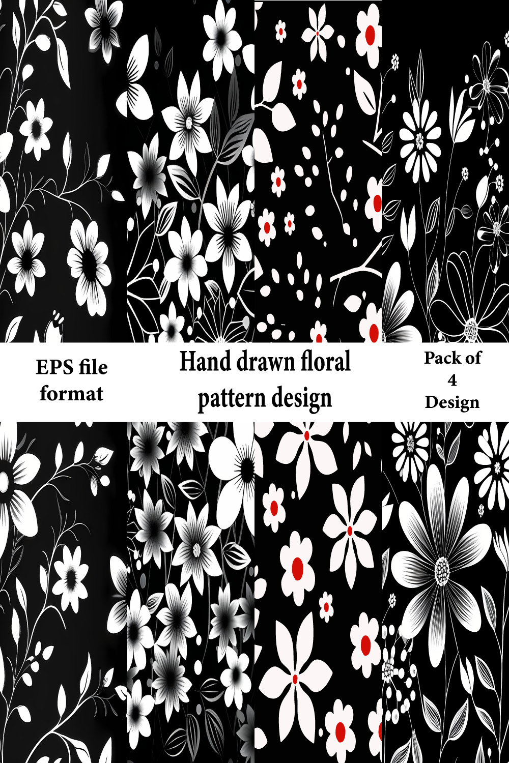 floral pattern design pack pinterest preview image.