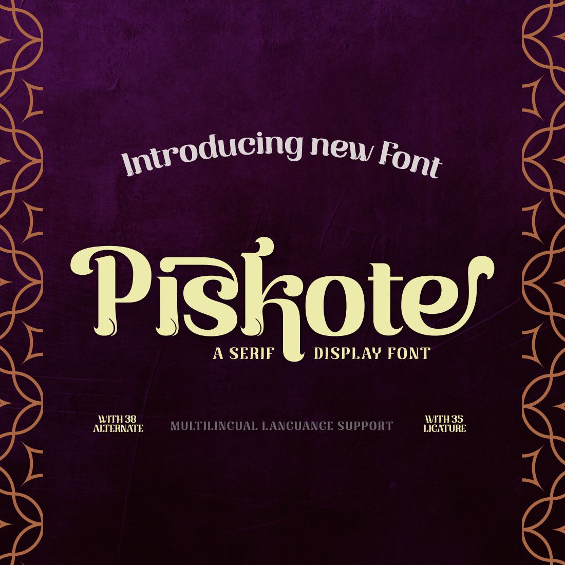 Piskote | Display Font preview image.