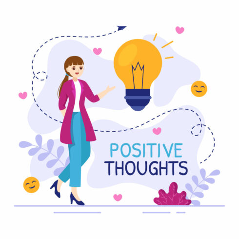 12 Positive Thoughts Vector Illustration cover image.