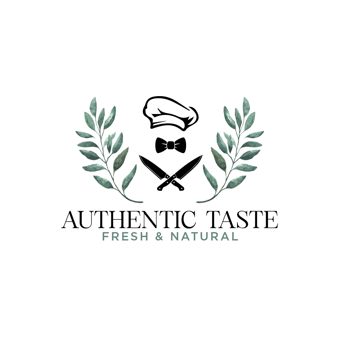 Authentic Taste Food Logo Design cover image.