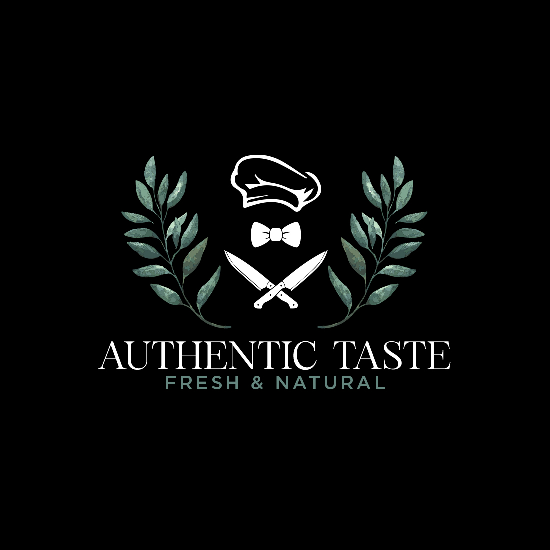 Authentic Taste Food Logo Design preview image.