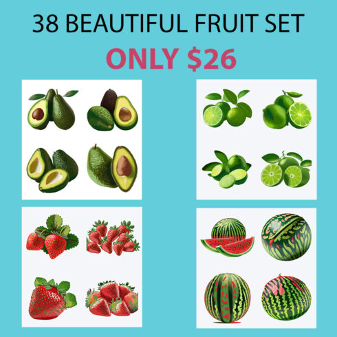 38 BEAUTIFUL FRUIT SET BUNDLE ONLY $26 cover image.
