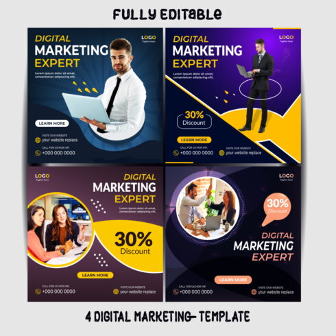 Social media post design Digital marketing agency template and corporate banner template cover image.
