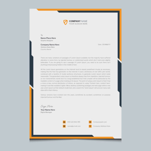 Elegant creative modern company business letterhead template design cover image.