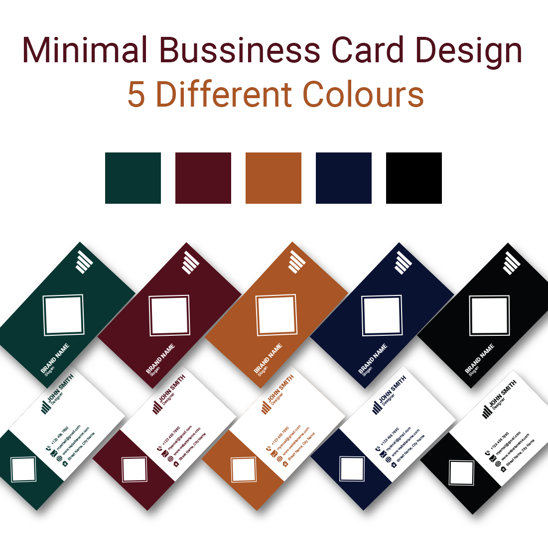 Minimal, Simple & Attractive Business Card Design cover image.