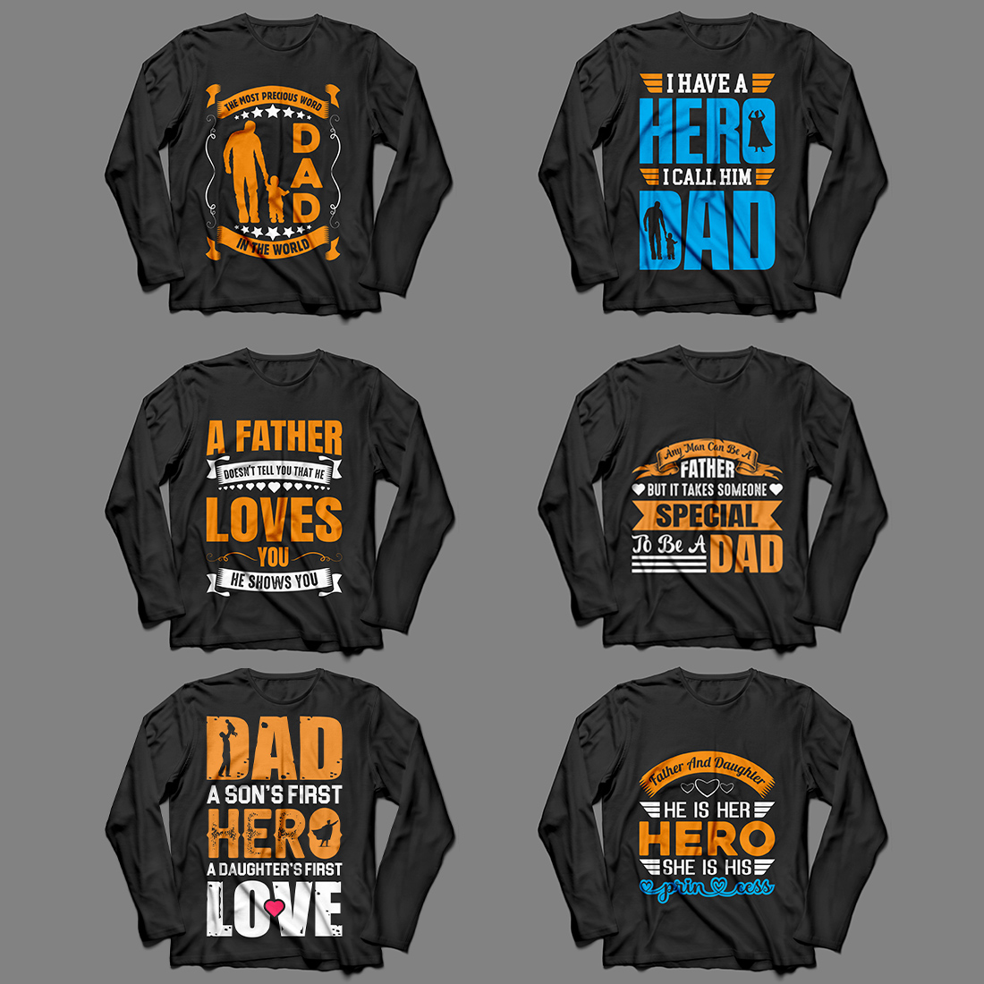6 Dad/ father t shirt design bundle for father's day preview image.