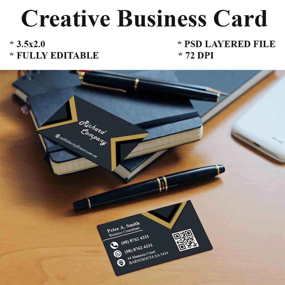 Business Card Template preview image.