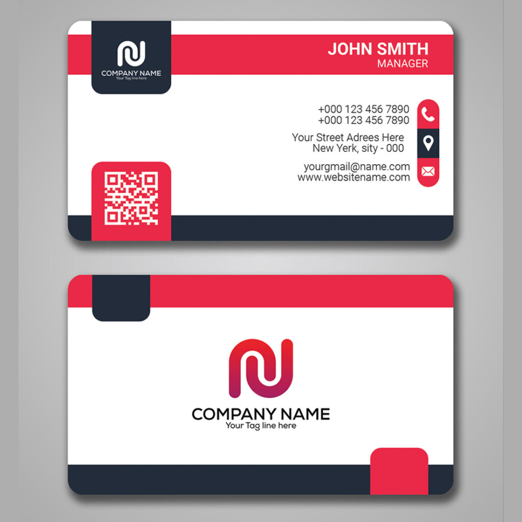 Creative and unique red color business card psd file - MasterBundles