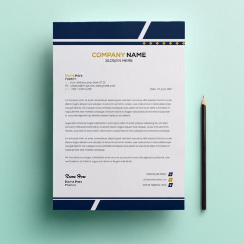 Professional creative letterhead template design for your business cover image.