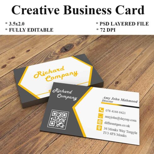 Fully Editable Business Card cover image.