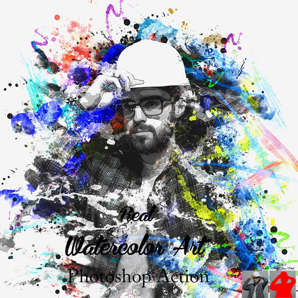 Real Watercolor Art Photoshop Action - MasterBundles