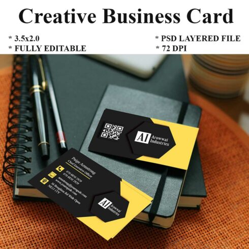 Fully Editable Double Sided Business Card Template cover image.