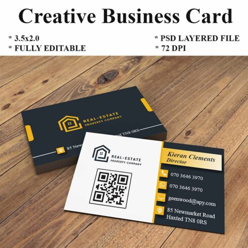 Corporate Modern Creative Minimalist Business Card Design cover image.