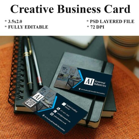 Fully Editable Creative Business Card Design cover image.