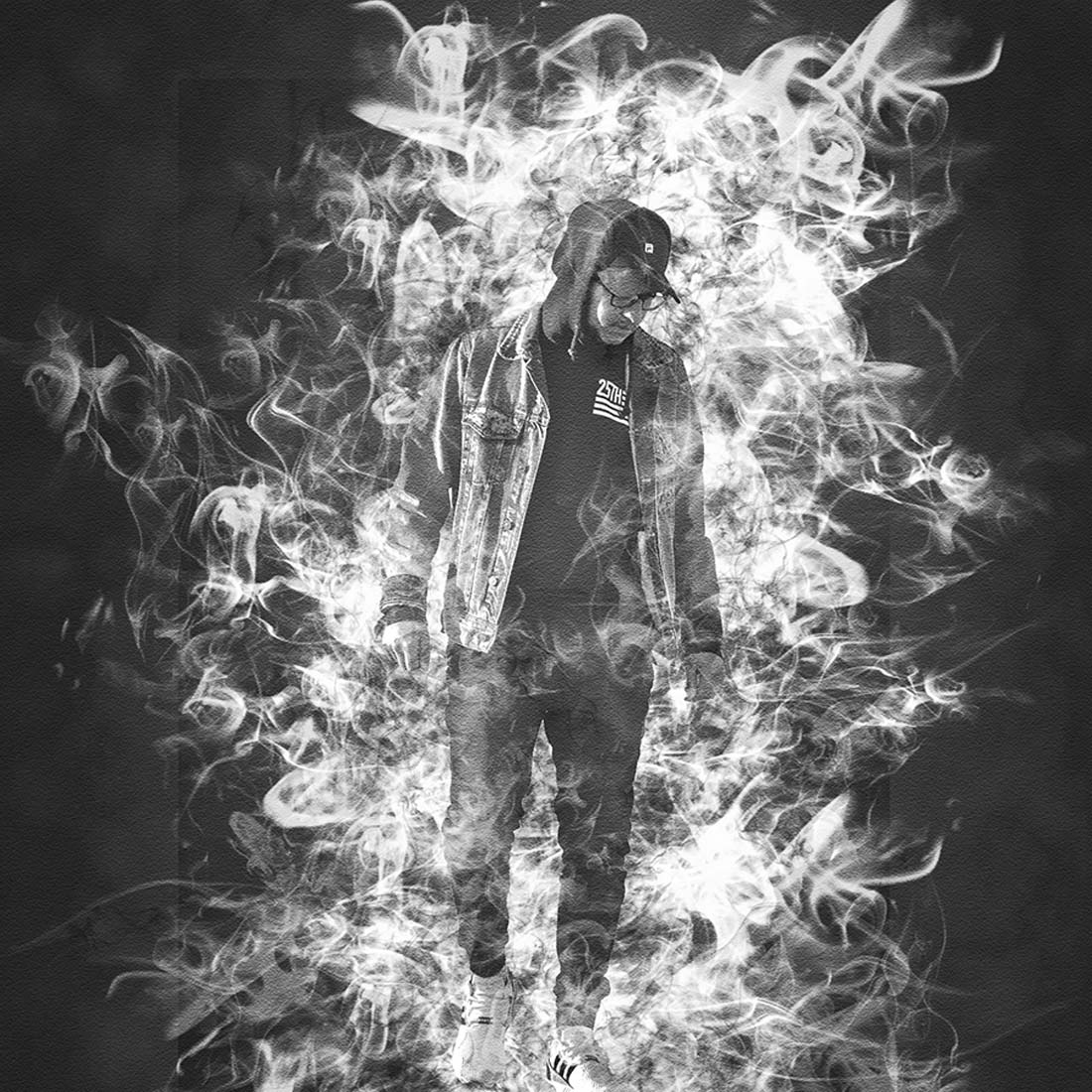 Dramatic Smoke Art Photoshop Action preview image.
