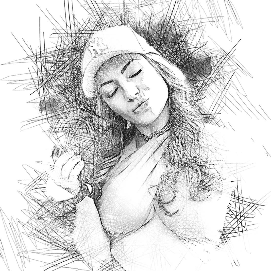 Artistic Pencil Sketch Photoshop Action preview image.