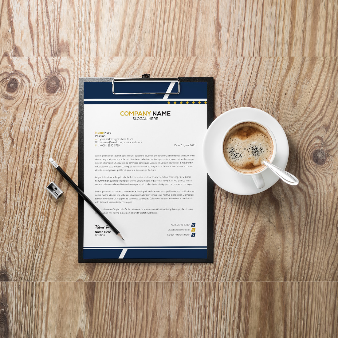 Professional creative letterhead template design for your business preview image.