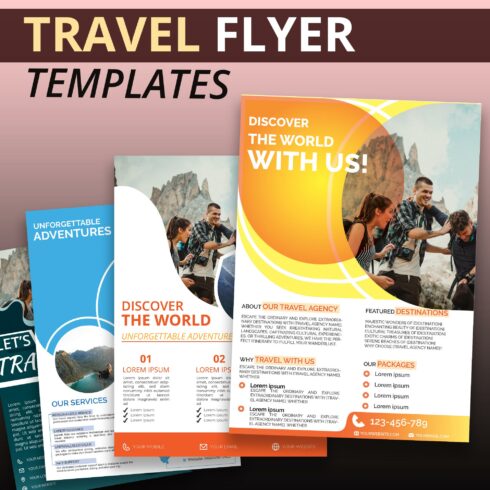 Travel flyer design templates cover image.