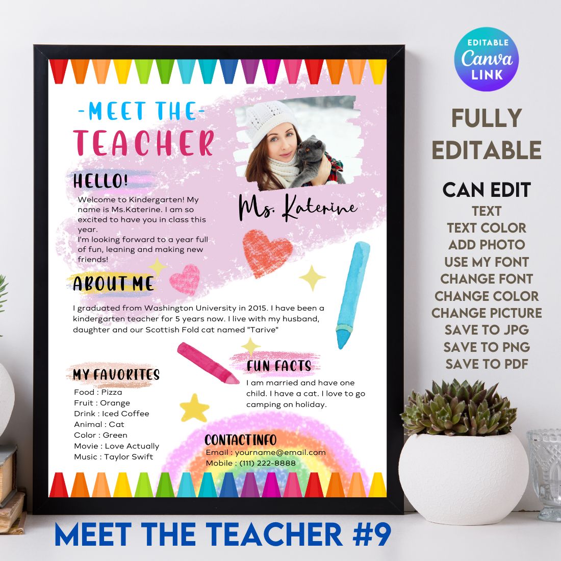 Meet The Teacher #9 – Canva Template cover image.
