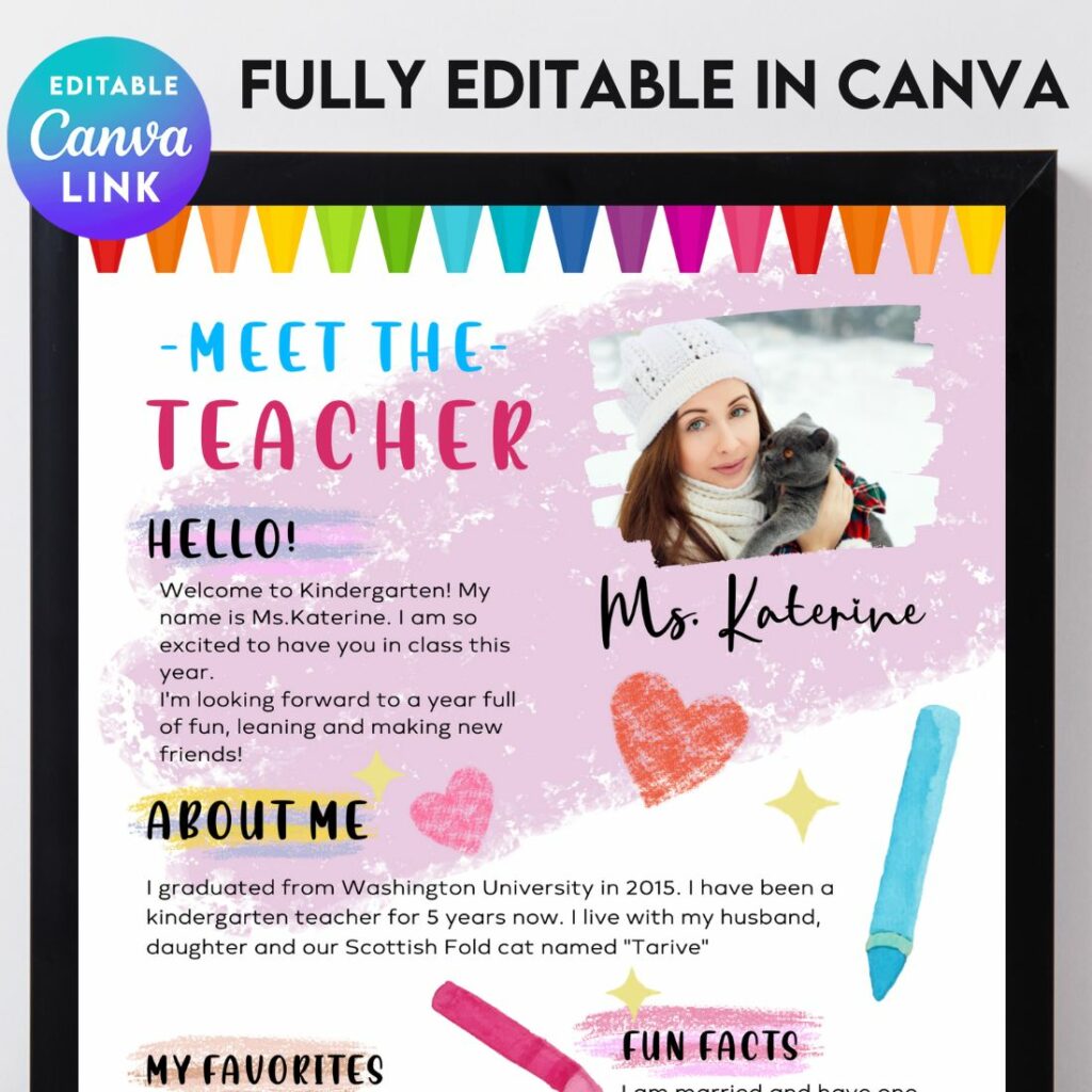 Meet The Teacher #9 – Canva Template - MasterBundles