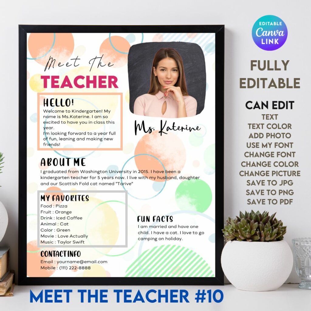 Meet The Teacher #10 – Canva Template - MasterBundles