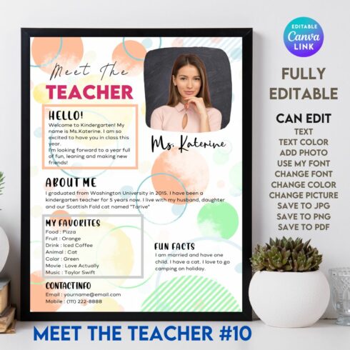Meet The Teacher #10 – Canva Template cover image.